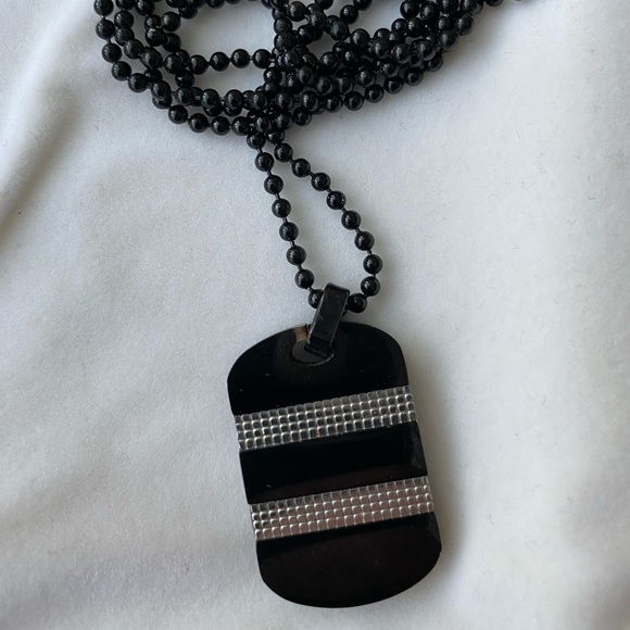 Other - Men’s Stainless Steel Black Dog Tag Pendant